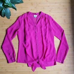 Pink long sleeve blouse